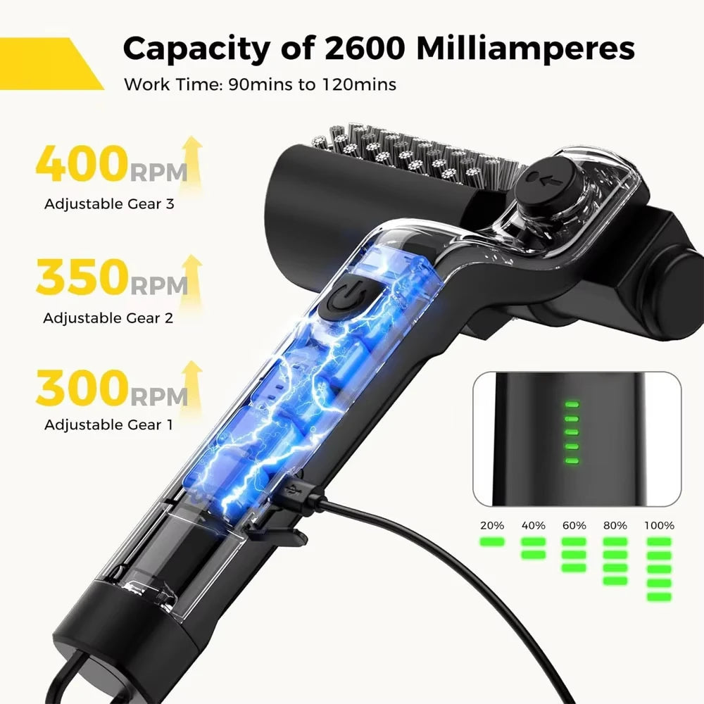 GrillForce ProSpin™ Cordless Electric Grill Brush with 2 Cleaning Heads