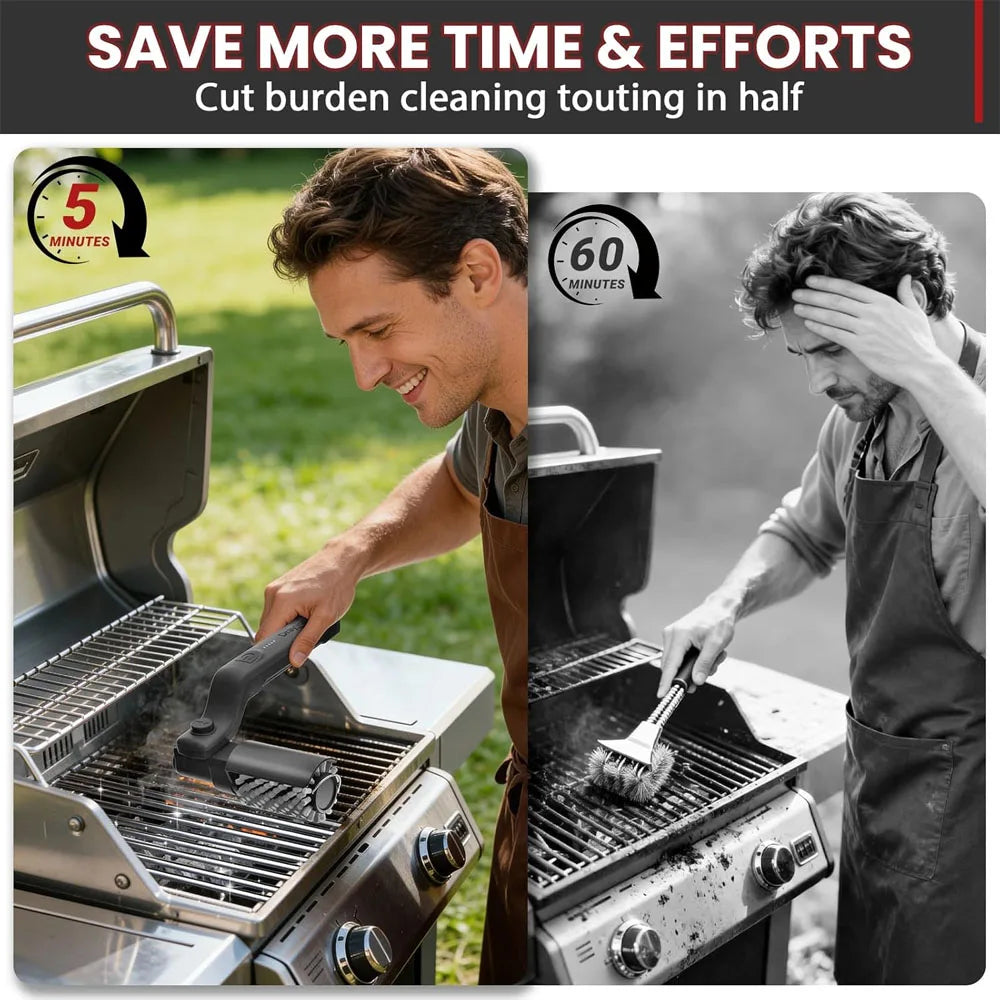 GrillForce ProSpin™ Cordless Electric Grill Brush with 2 Cleaning Heads