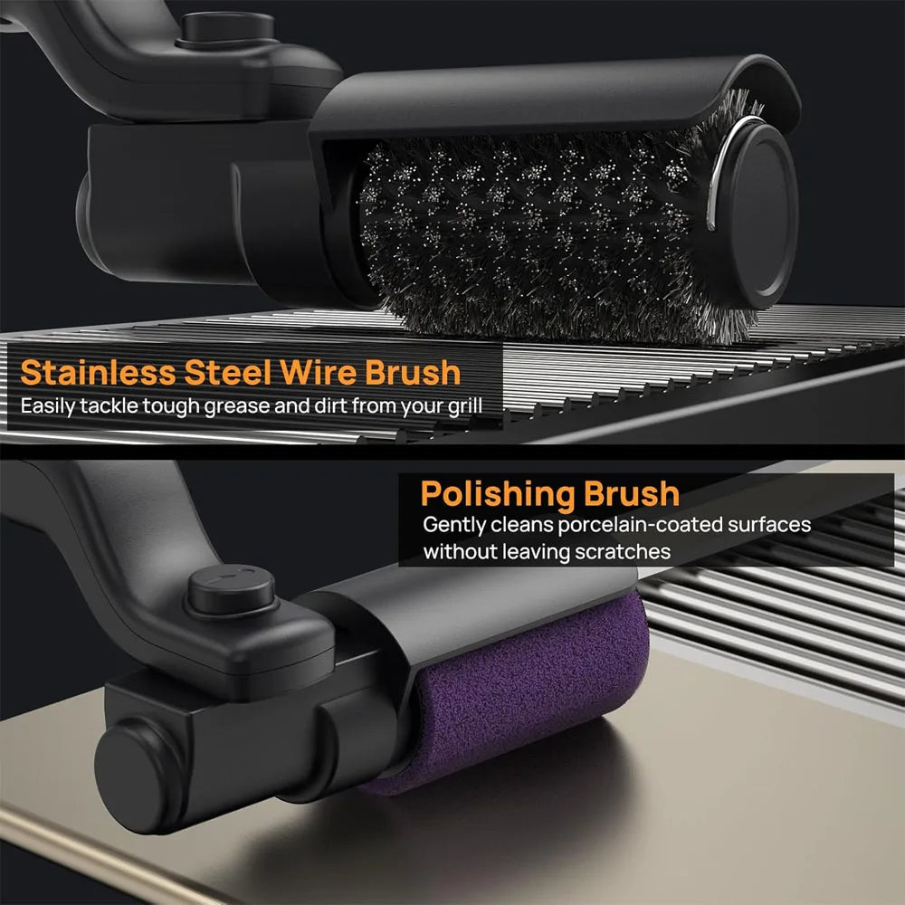 GrillForce ProSpin™ Cordless Electric Grill Brush with 2 Cleaning Heads